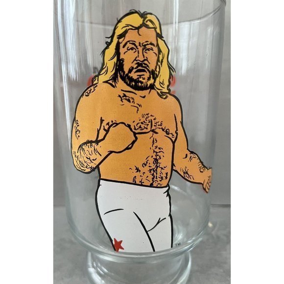 Vintage 1985 WWF Wrestling Big John Studd Glass 6-3/4" 28 oz - Picture 2 of 8